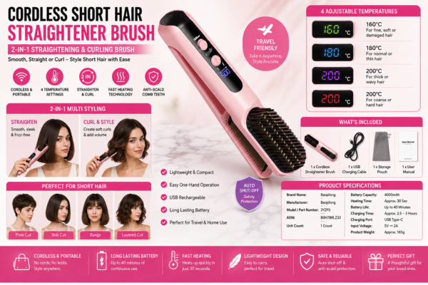 Cordless Short Hair Straightener