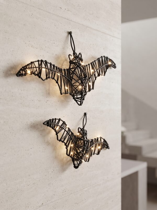 Halloween Bat Decoration LED, 2-Pack 3D LED Bat